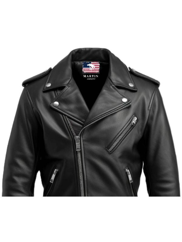Men’s Black Biker Leather Jacket - Biker Leather Jacket Black
