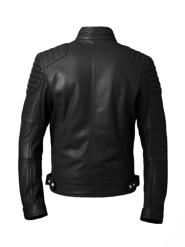 Men Black Biker Leather Jacket