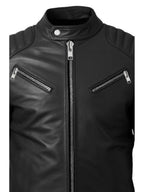 Men Black Biker Leather Jacket