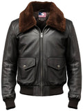 Men Black G1 Aviator Real Leather Jacket