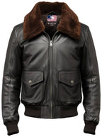 Men Black G1 Aviator Real Leather Jacket