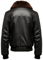 Men Black G1 Aviator Real Leather Jacket