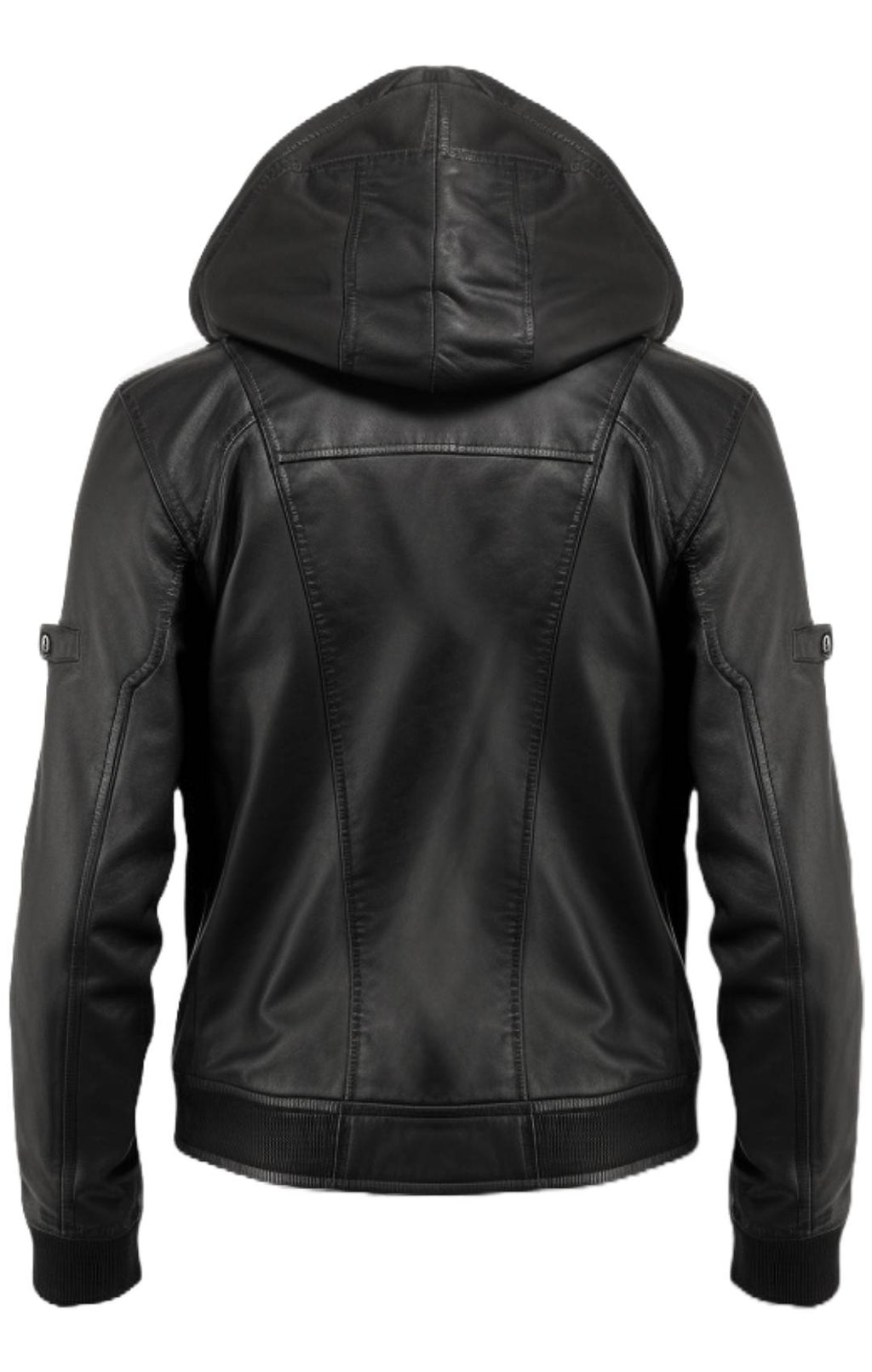 Men Black Hooded Leather Jacket – Hooded Black Jacket