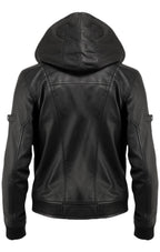 Men Black Hooded Leather Jacket – Hooded Black Jacket