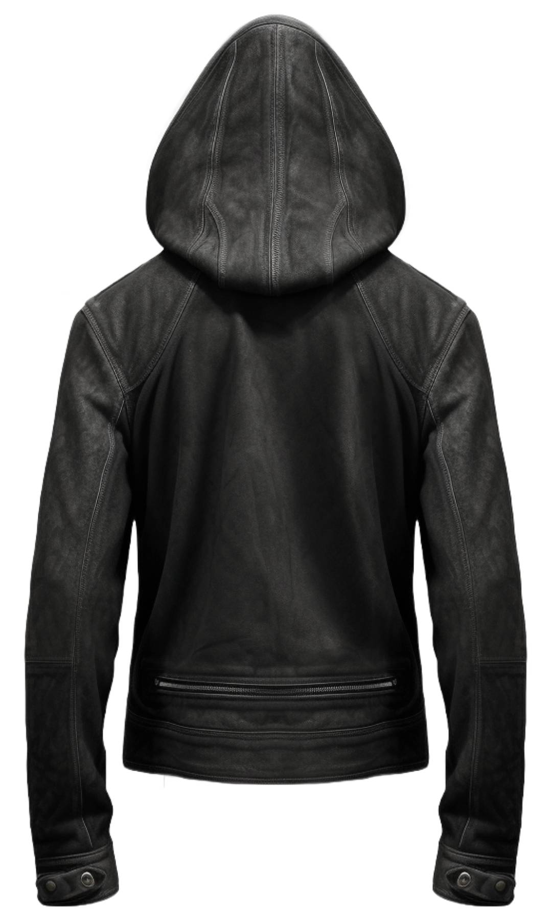 Men’s Black Hooded Suede Leather Jacket