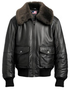 Men Black Leather Bomber Jacket – G1 Bomber Leather Jacket