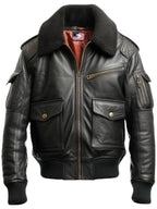 Black Bomber Leather Jacket – Aviator B3 Style