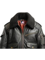 Black Bomber Leather Jacket – Aviator B3 Style