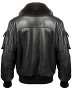 Men Black Leather Bomber Jacket – G1 Bomber Leather Jacket