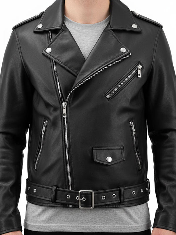 Men’s Boulevard Black Biker Leather Jacket