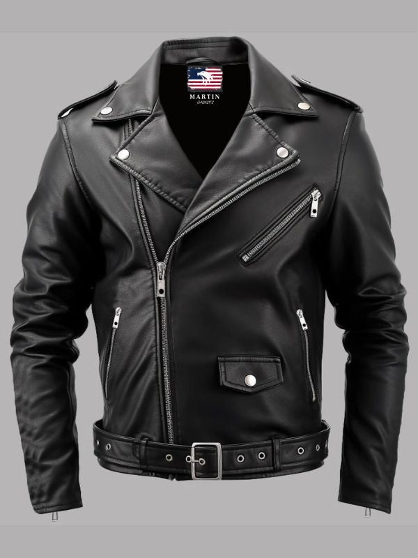 Men’s Boulevard Black Biker Leather Jacket
