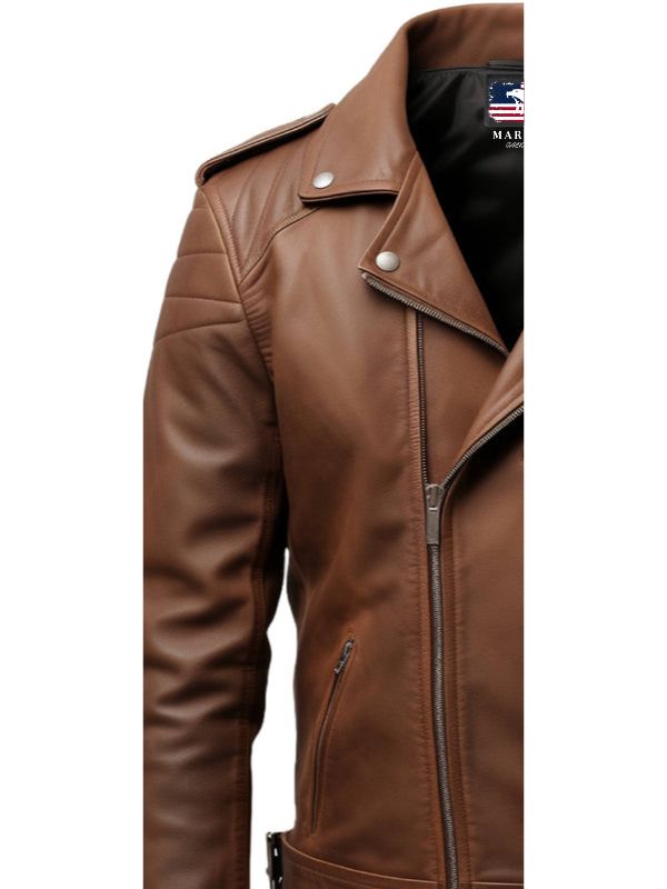 Men’s Brown Biker Leather Jacket – Brown Moto Jacket
