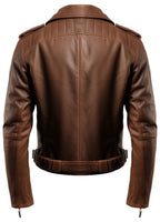 Men’s Brown Biker Leather Jacket – Brown Moto Jacket