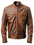 Men’s Brown Distressed Leather Jacket – Daniel Brown Leather Jacket