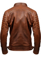 Men’s Brown Leather Biker Jacket – Genuine Leather Jacket