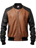 Men Brown Leather Bomber Jacket – Brown Leather Jacket Men