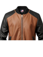 Men Brown Leather Bomber Jacket – Brown Leather Jacket Men