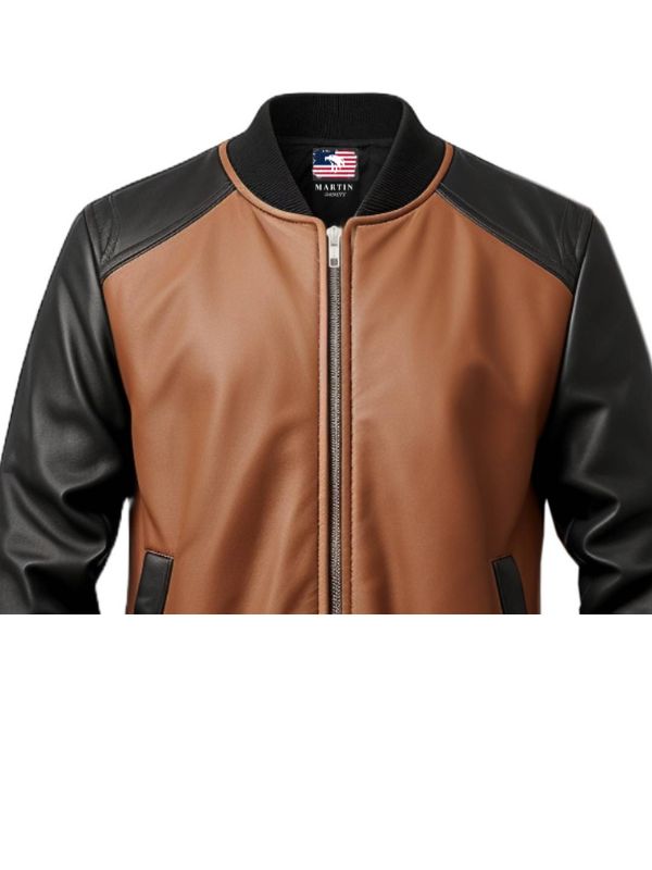 Men Brown Leather Bomber Jacket – Brown Leather Jacket Men
