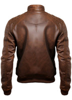 Men Brown Leather Bomber Jacket – Jordan Brown Leather Jacket