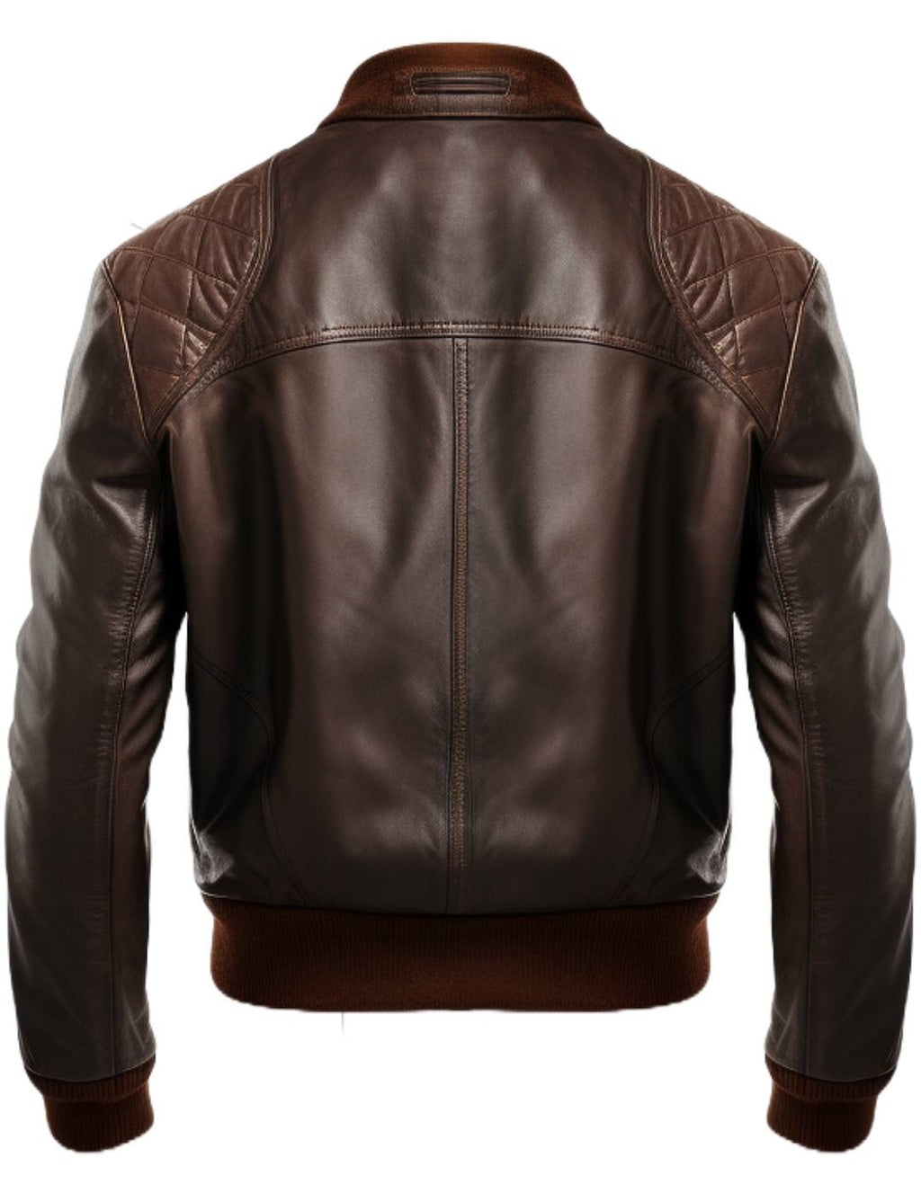 Men’s Brown Leather Bomber Jacket