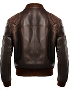 Men’s Brown Leather Bomber Jacket