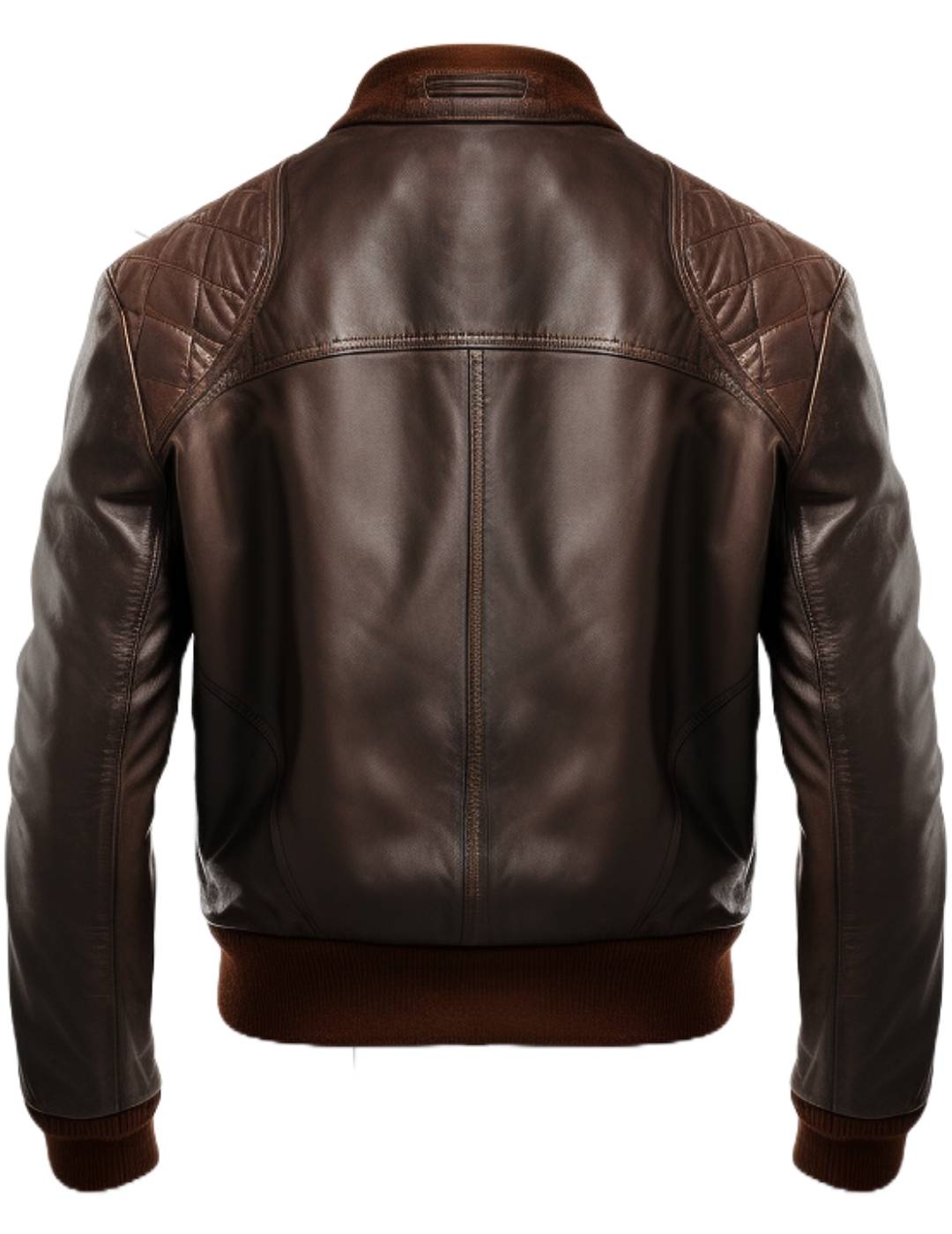 Men’s Brown Leather Bomber Jacket