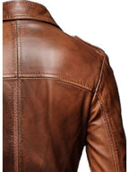 Men’s Brown Leather Jacket - Distressed Brown Leather Jacket