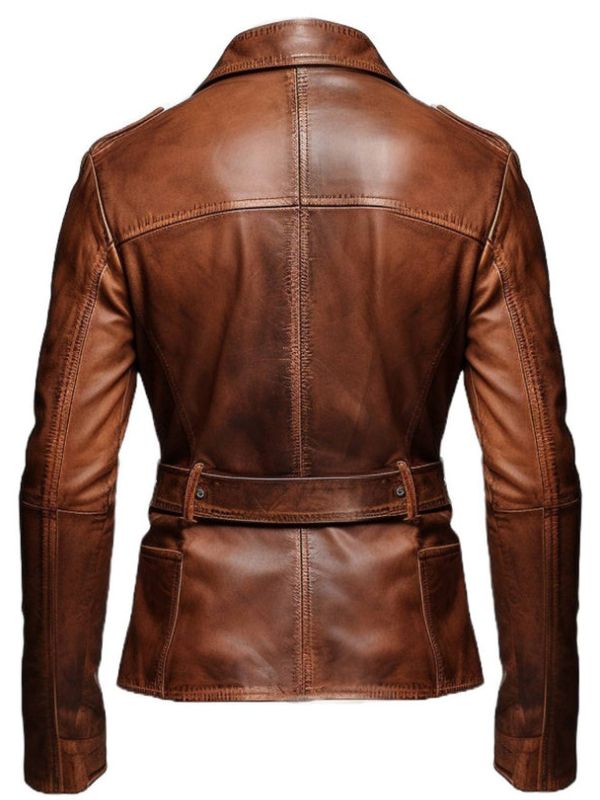 Men’s Brown Leather Jacket - Distressed Brown Leather Jacket