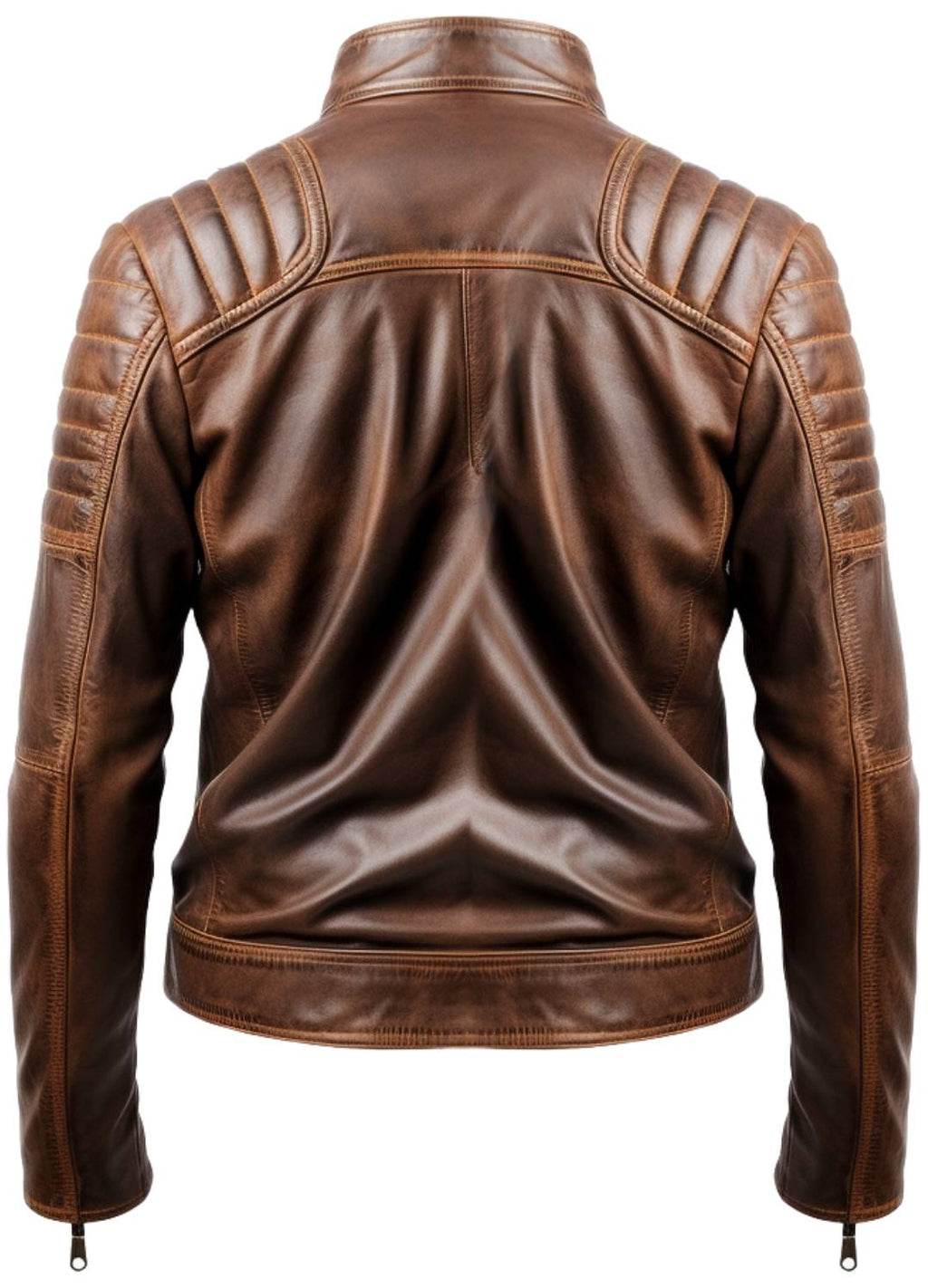Men’s Brown Leather Jacket – Leo Distressed Brown Leather Jacket