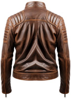 Men’s Brown Leather Jacket – Leo Distressed Brown Leather Jacket