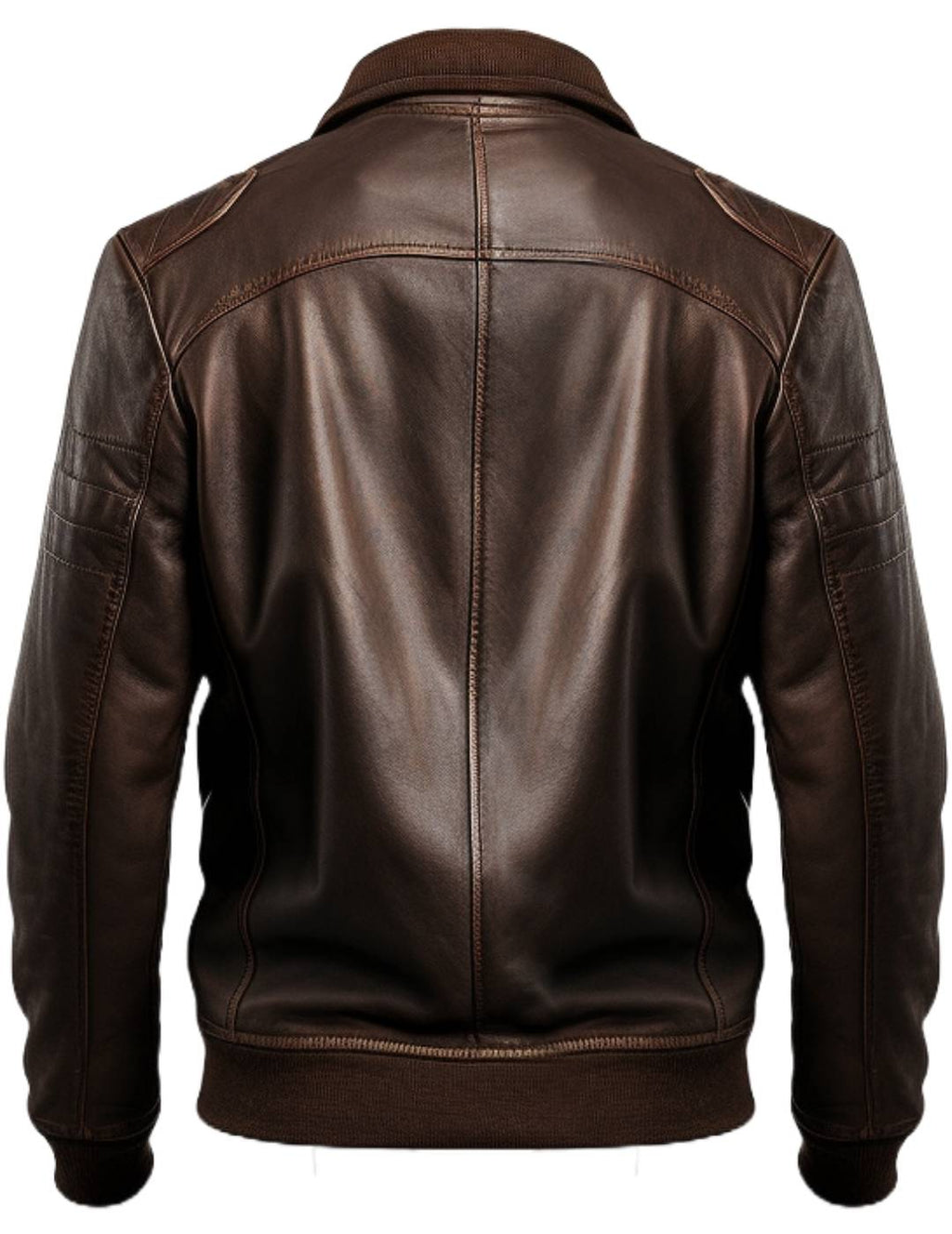 Men Dark Brown Leather Bomber Jacket – Brown Bomber Leather Jacket
