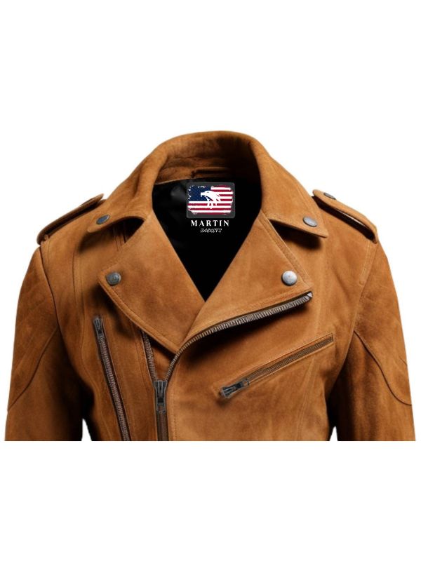 Men’s Double Belted Suede Leather Jacket
