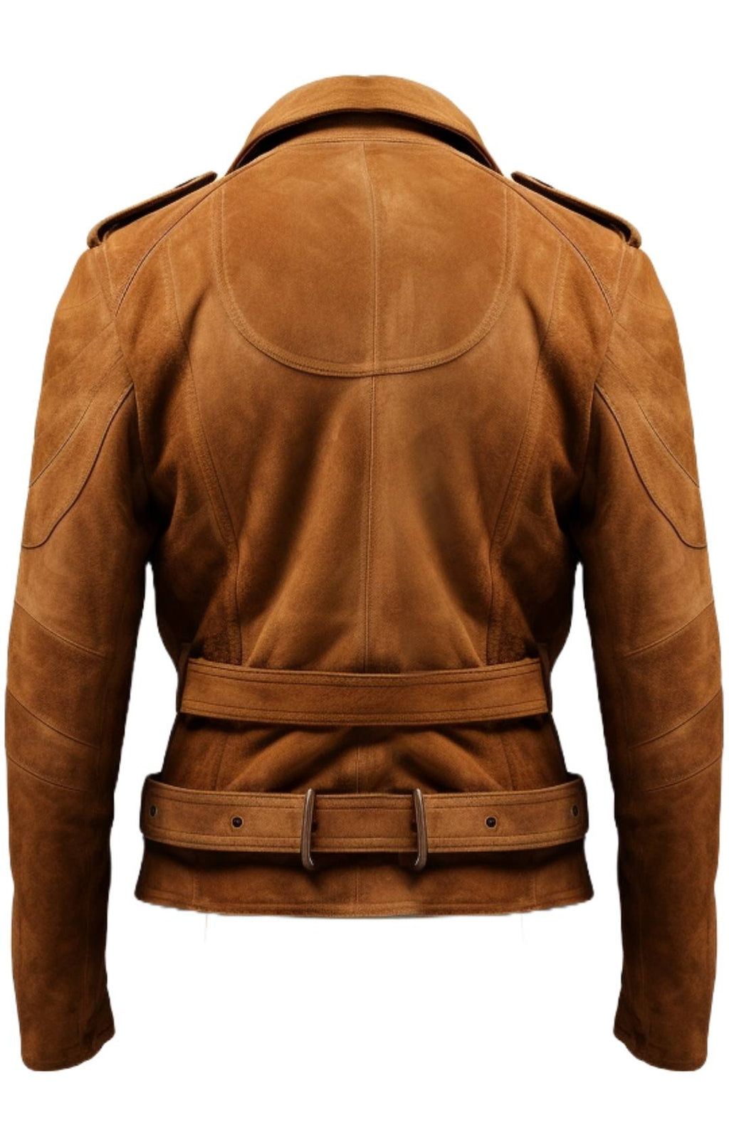 Men’s Double Belted Suede Leather Jacket