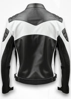 Men’s Faux Leather Jacket - White and Black Jacket