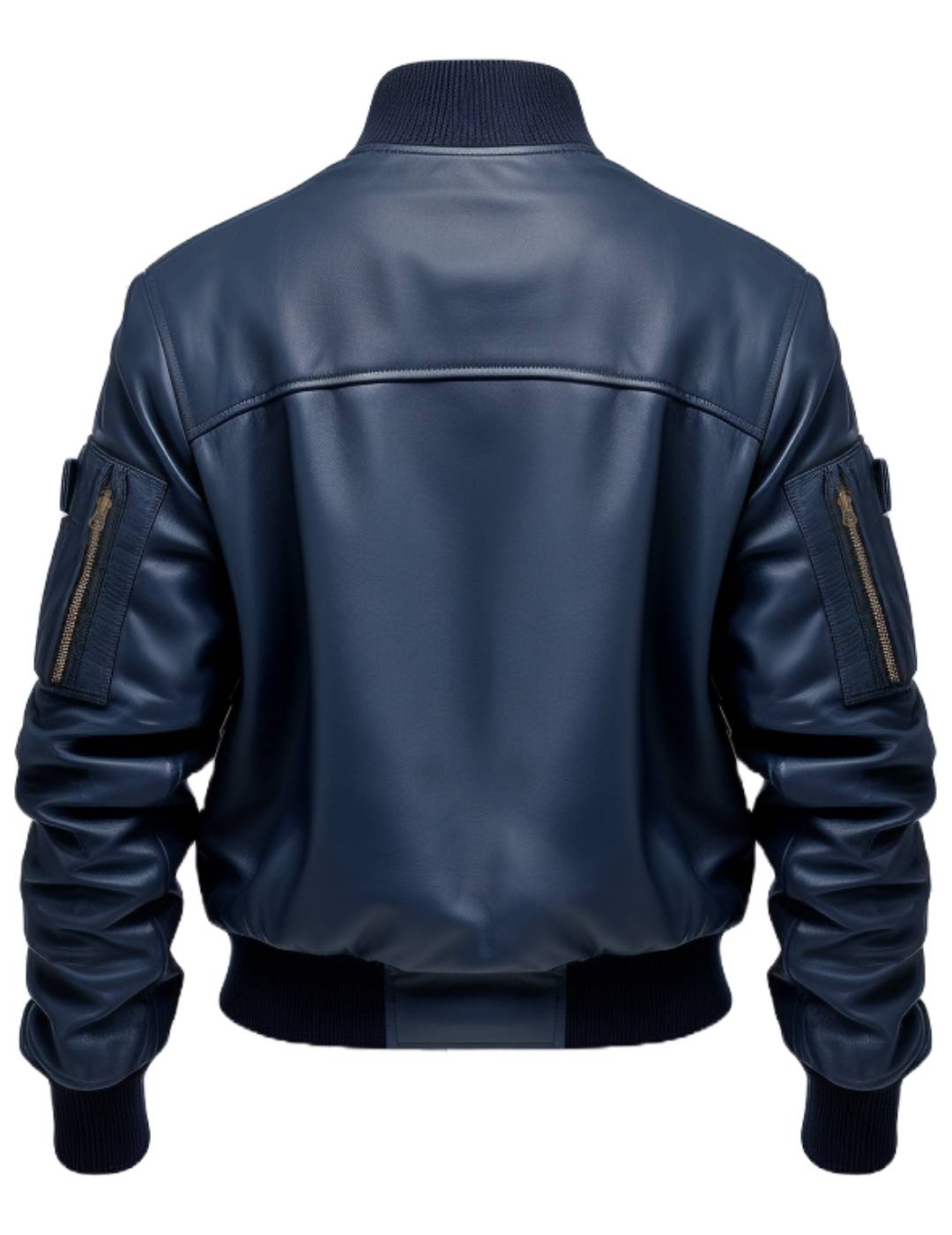 Men Flight Bomber Blue Leather Jacket – Bomber Leather Jacket