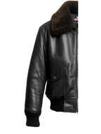 Men’s G1 Black Leather Flight Bomber Jacket