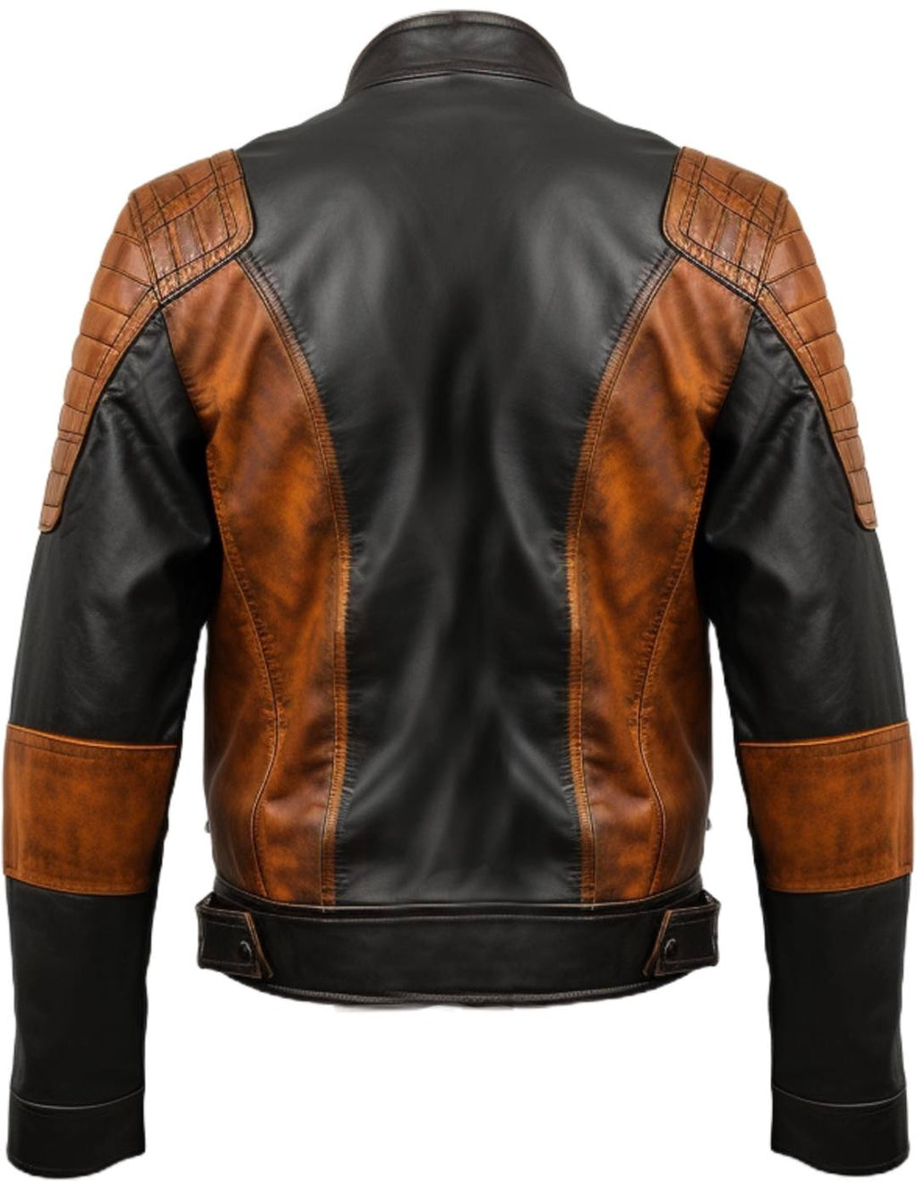 Men’s Orange and Black Waxed Leather Jacket