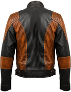 Men’s Orange and Black Waxed Leather Jacket