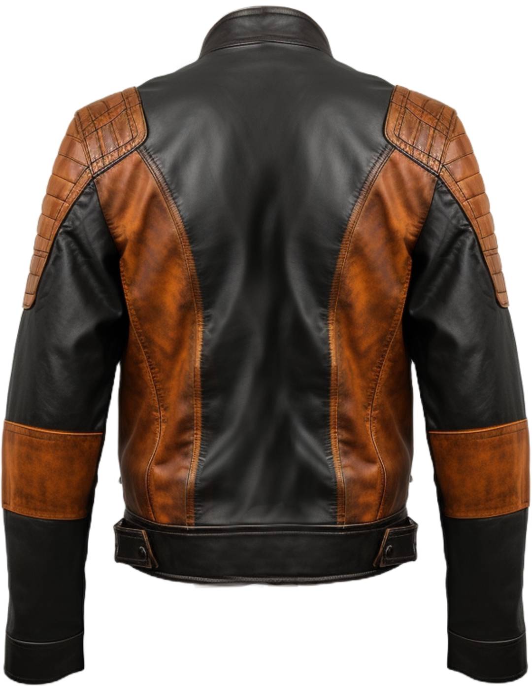 Men’s Orange and Black Waxed Leather Jacket