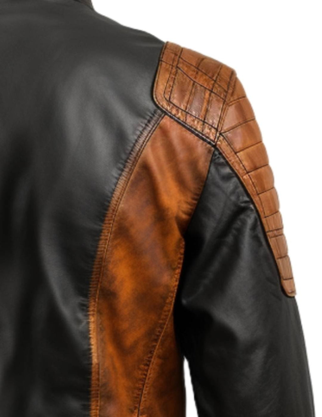 Men’s Orange and Black Waxed Leather Jacket
