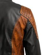 Men’s Orange and Black Waxed Leather Jacket