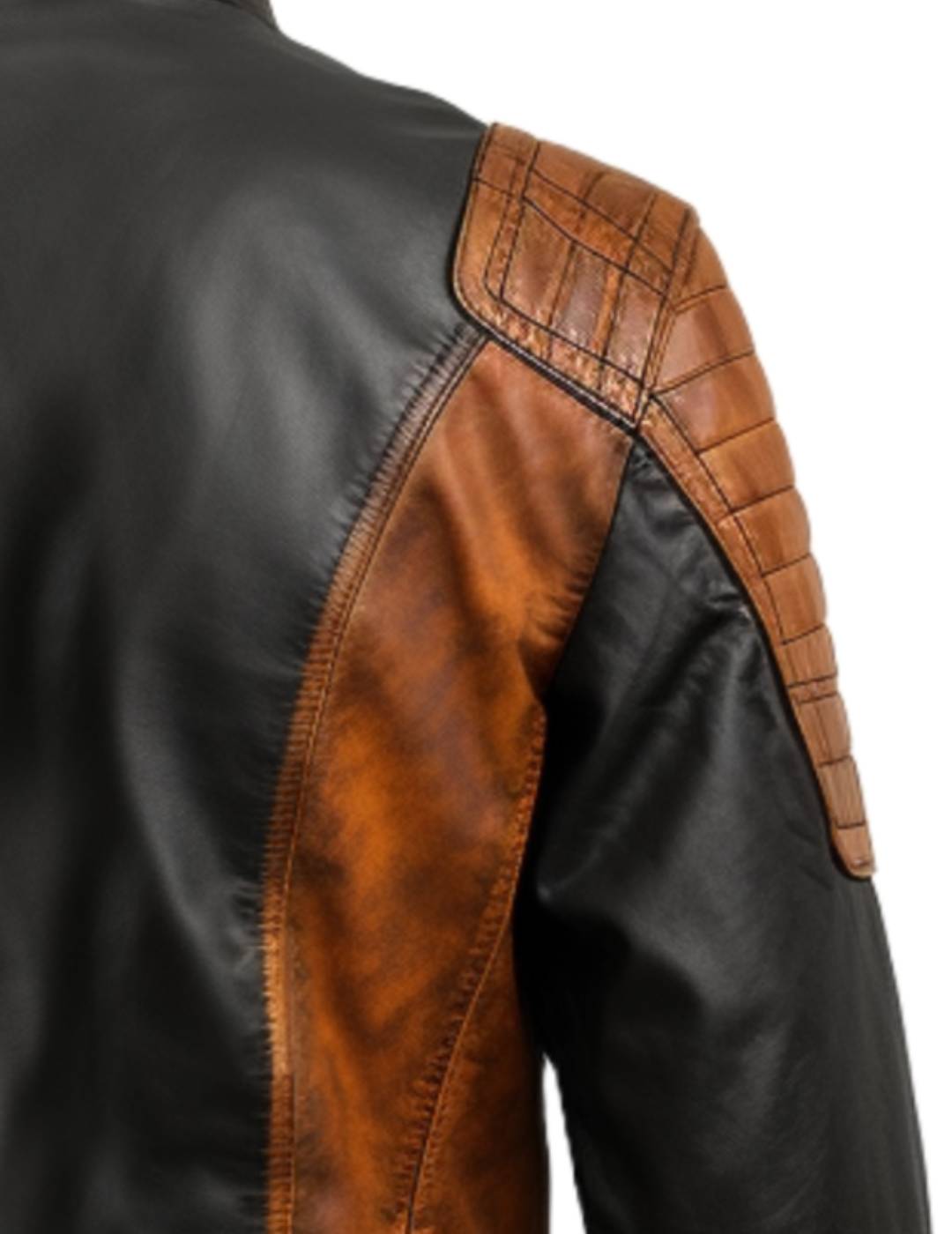Men’s Orange and Black Waxed Leather Jacket