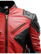 Men’s Faux Leather Red and Black Jacket