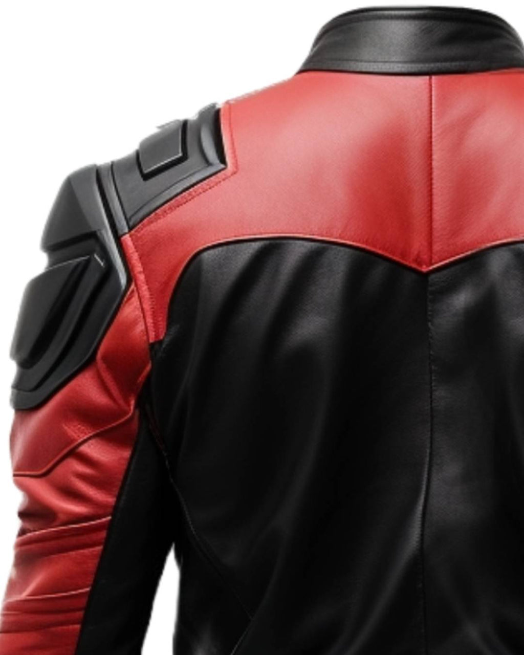 Men’s Faux Leather Red and Black Jacket
