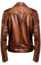Men’s Real Leather Brown Biker Jacket