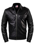 Men Slimfit Style Black Leather Jacket