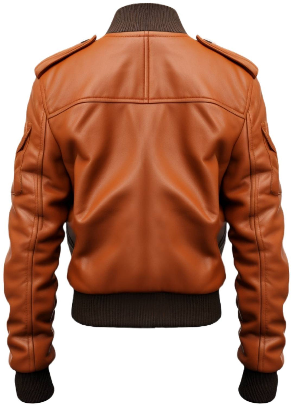 Men’s Strap Pocket Bomber Leather Jacket