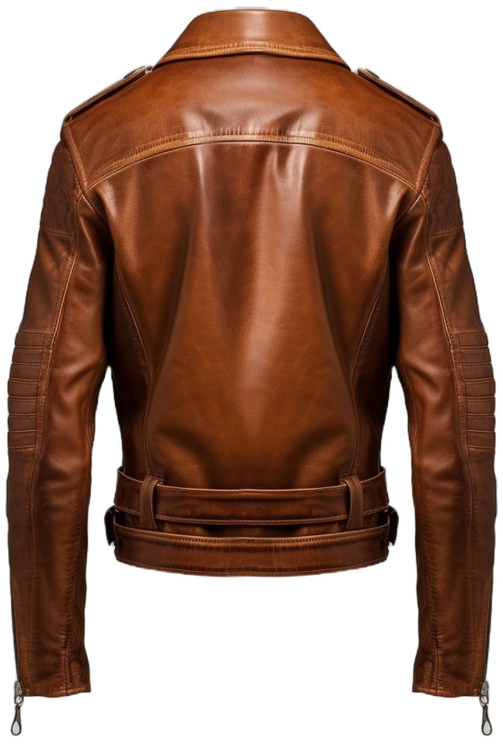 Men’s Stylish Belted Brown Vintage Leather Biker Jacket