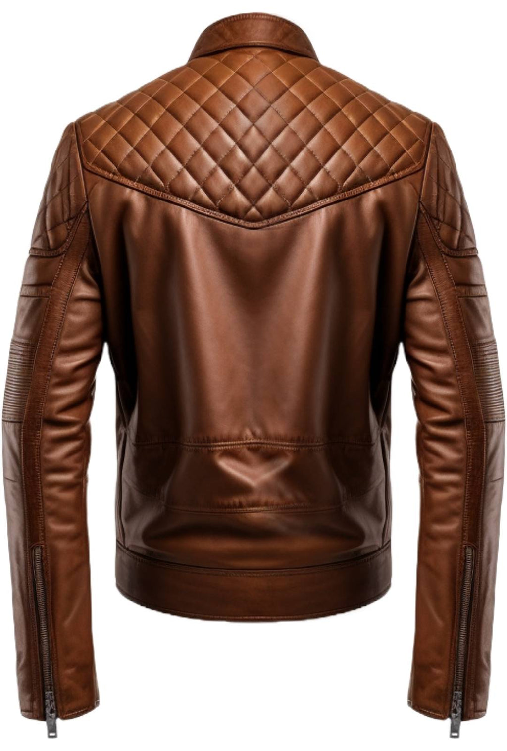 Men’s Brown Racer Cafe Moto Leather Jacket – Biker Jacket Men