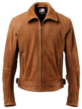 Men’s Camel Brown Suede Leather Jacket